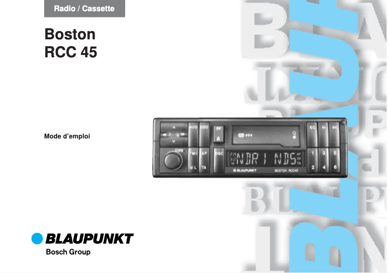 Page 1 de la notice Manuel utilisateur Blaupunkt Boston RCC45