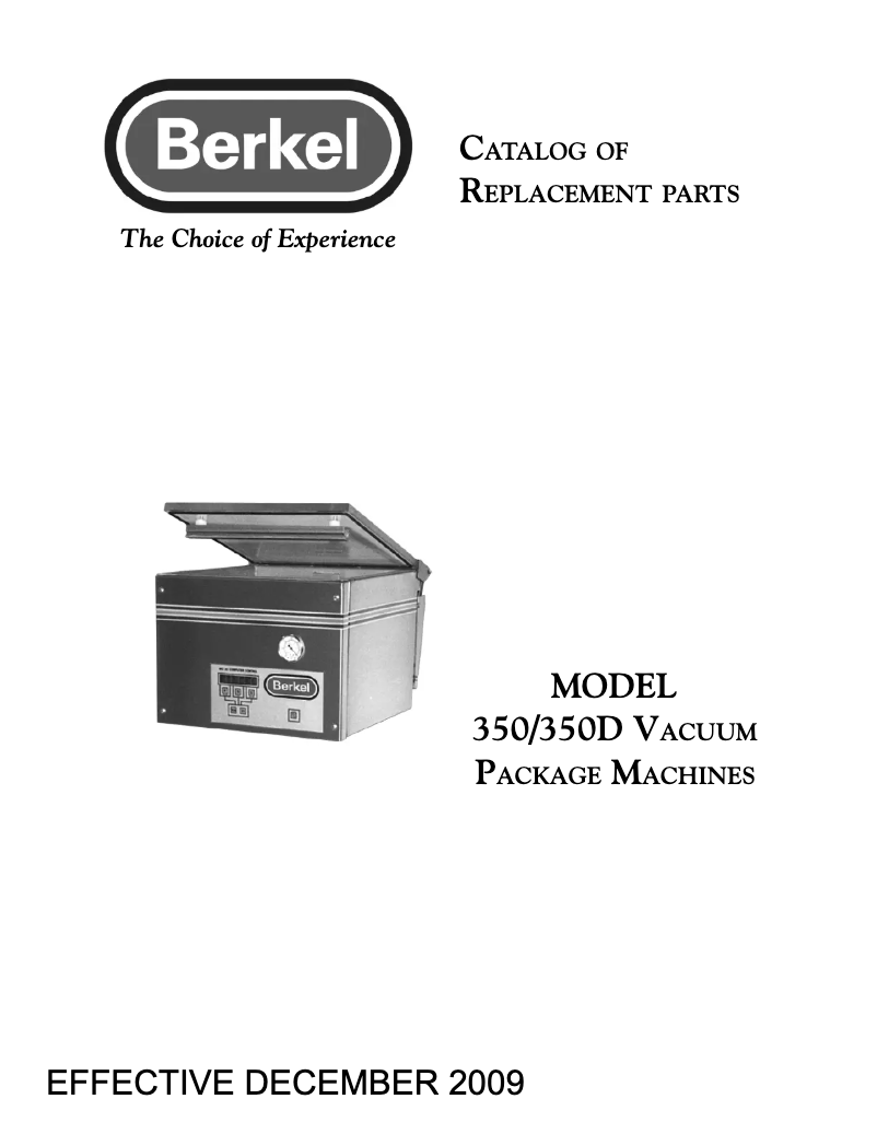 Page 1 de la notice Catalogue Berkel 350D