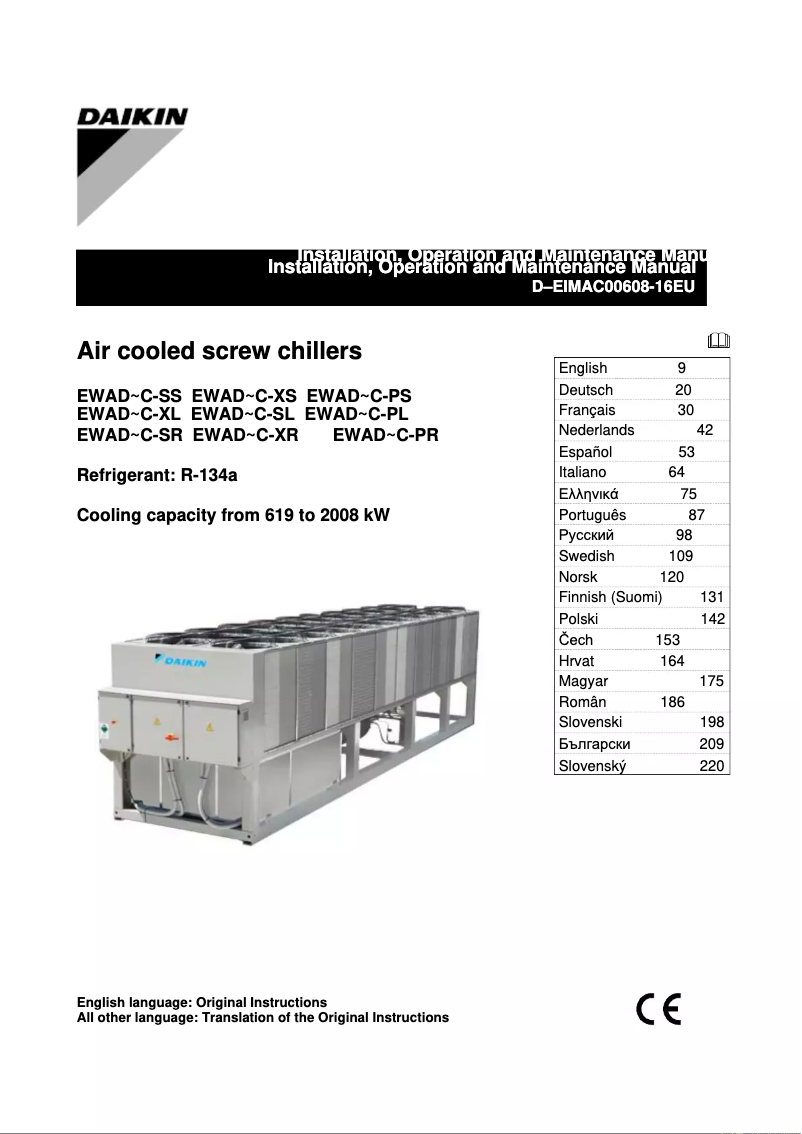 Page n°1 - Manuel utilisateur Daikin EWADC12C-SL