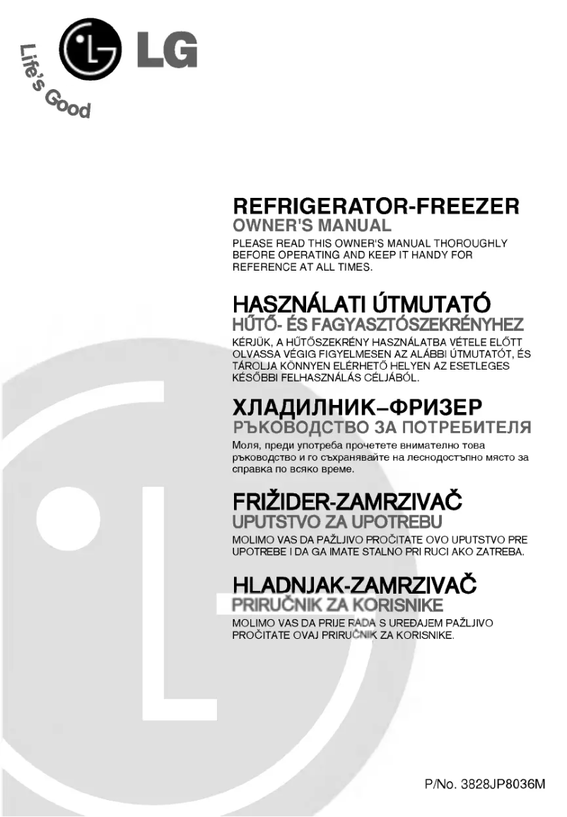 Page 1 de la notice Manuel utilisateur LG GN-372SL