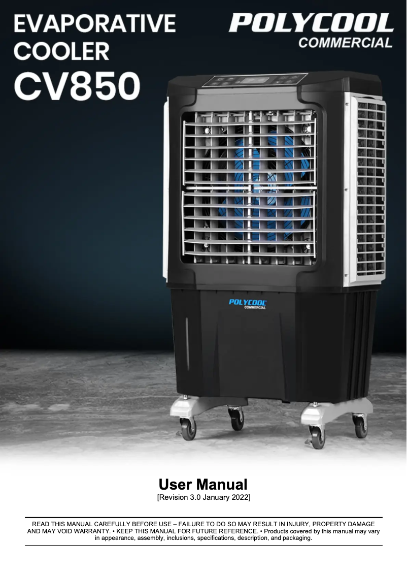 Página 1 del manual Manual de usuario PolyCool CV850