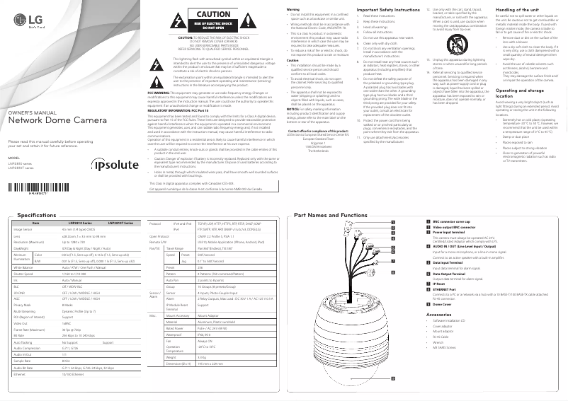 Page n°1 - Manuel utilisateur LG LNP2810