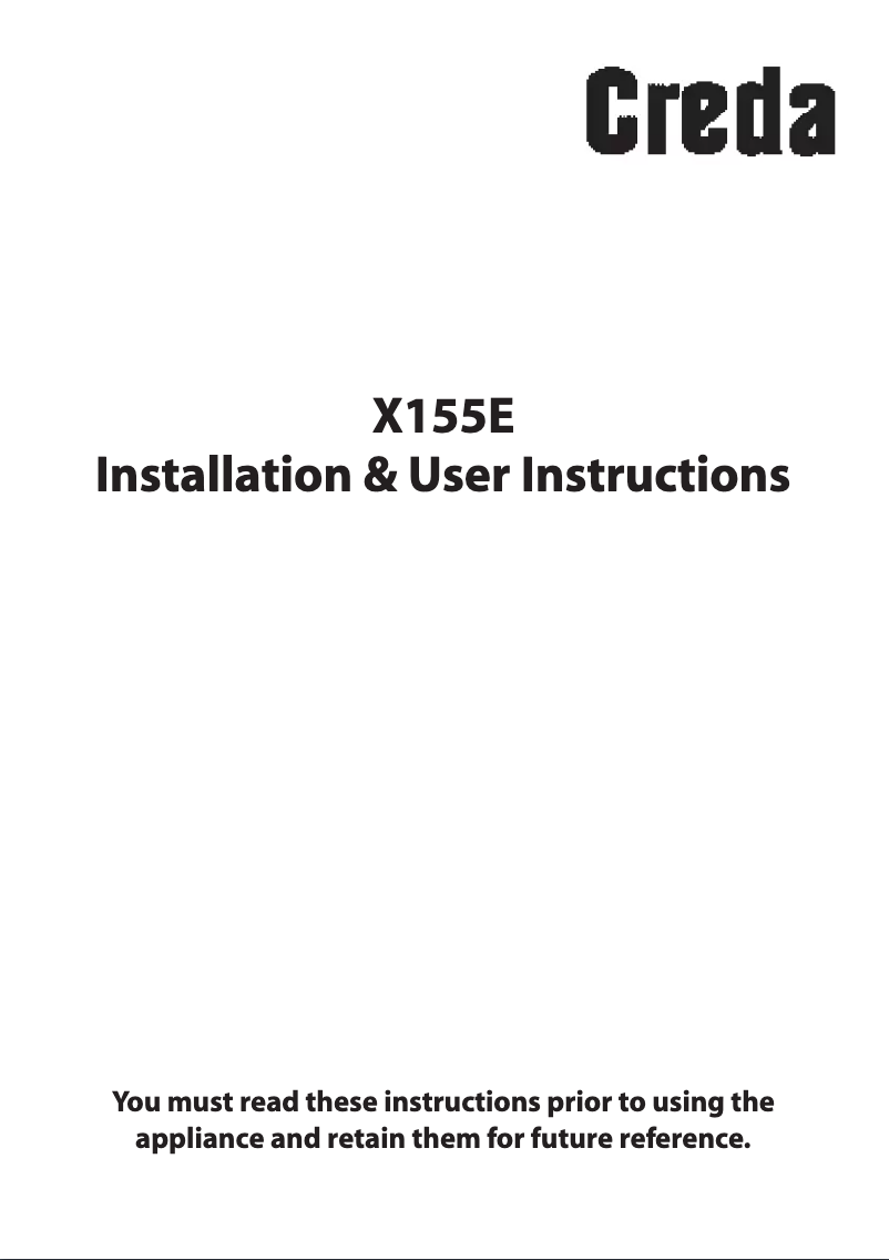 Página 1 del manual Manual de usuario Creda X155E