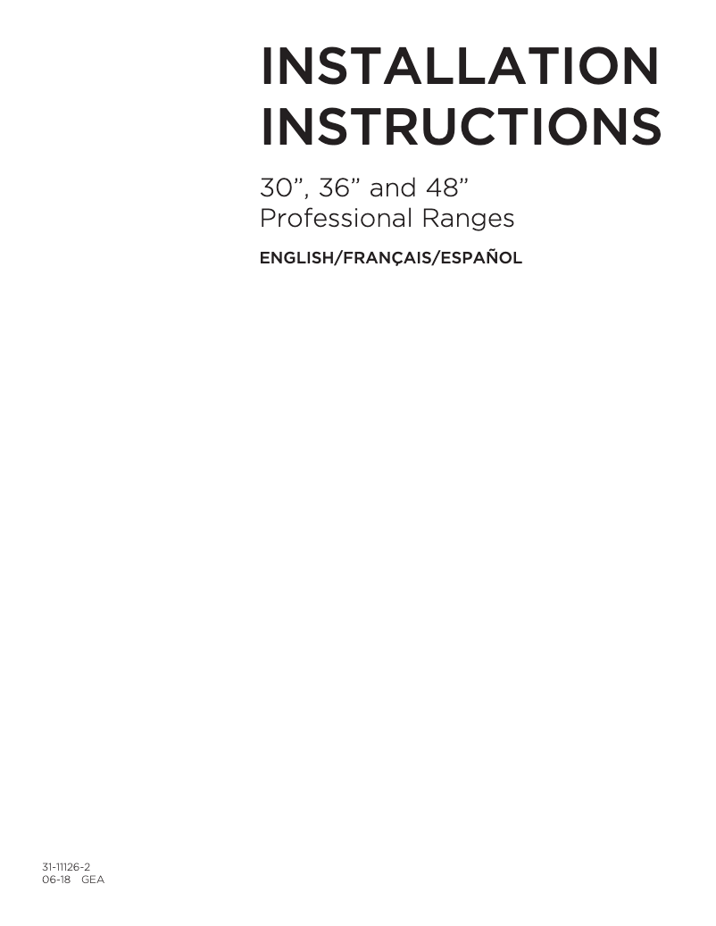 Page n°1 - Guide d'installation Monogram ZDP364NRN