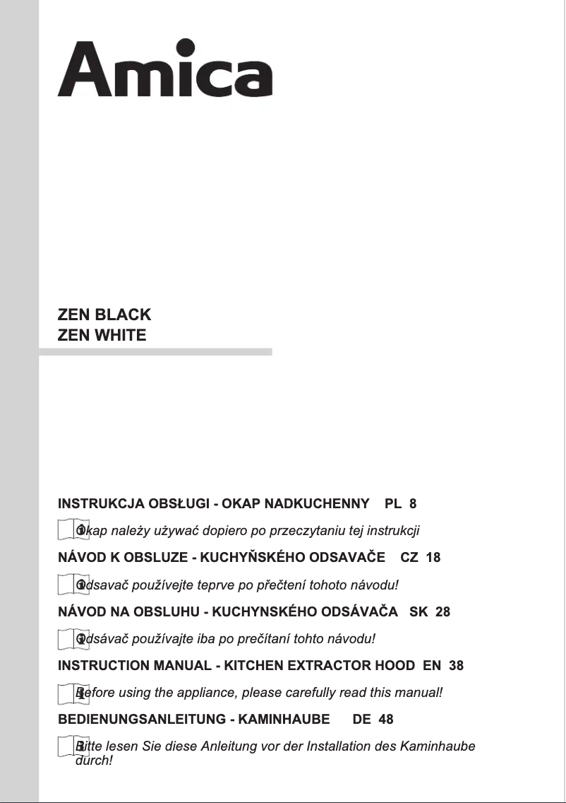 Page 1 de la notice Manuel utilisateur Amica ZENBLACK