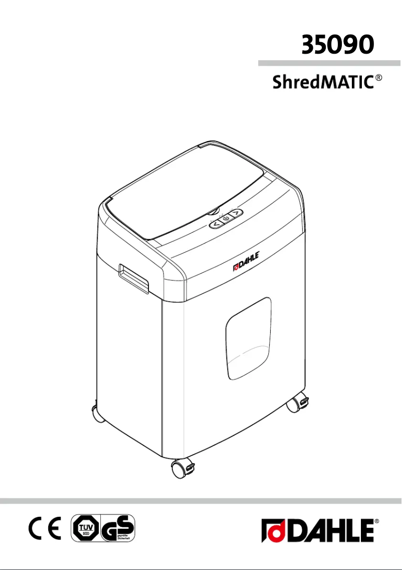 Image de la première page du manuel de l'appareil ShredMATIC SM 90