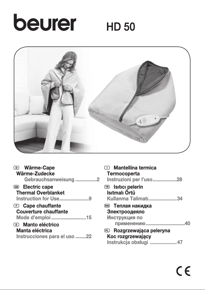 Page n°1 - Manuel utilisateur Beurer HD 50