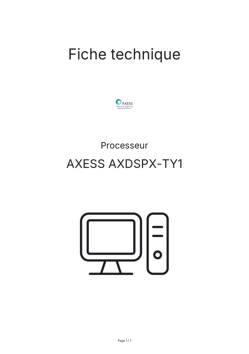 Page n°1 - Fiche technique AXESS AXDSPX-TY1