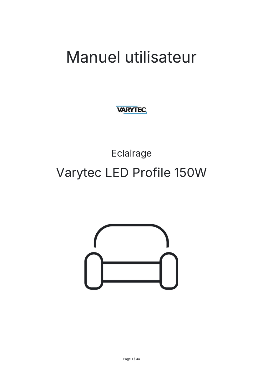 Page n°1 - Manuel utilisateur Varytec LED Profile 150W