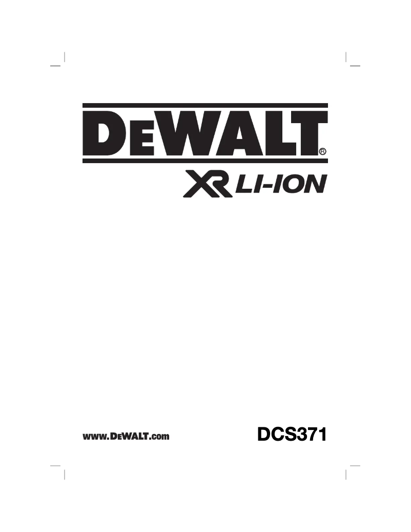 Page 1 de la notice Manuel utilisateur DeWalt DCS371
