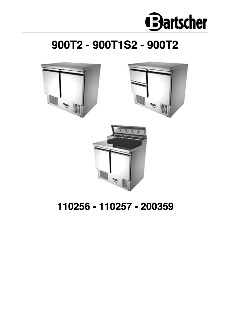 Page n°1 - Manuel utilisateur Bartscher 900T1S2