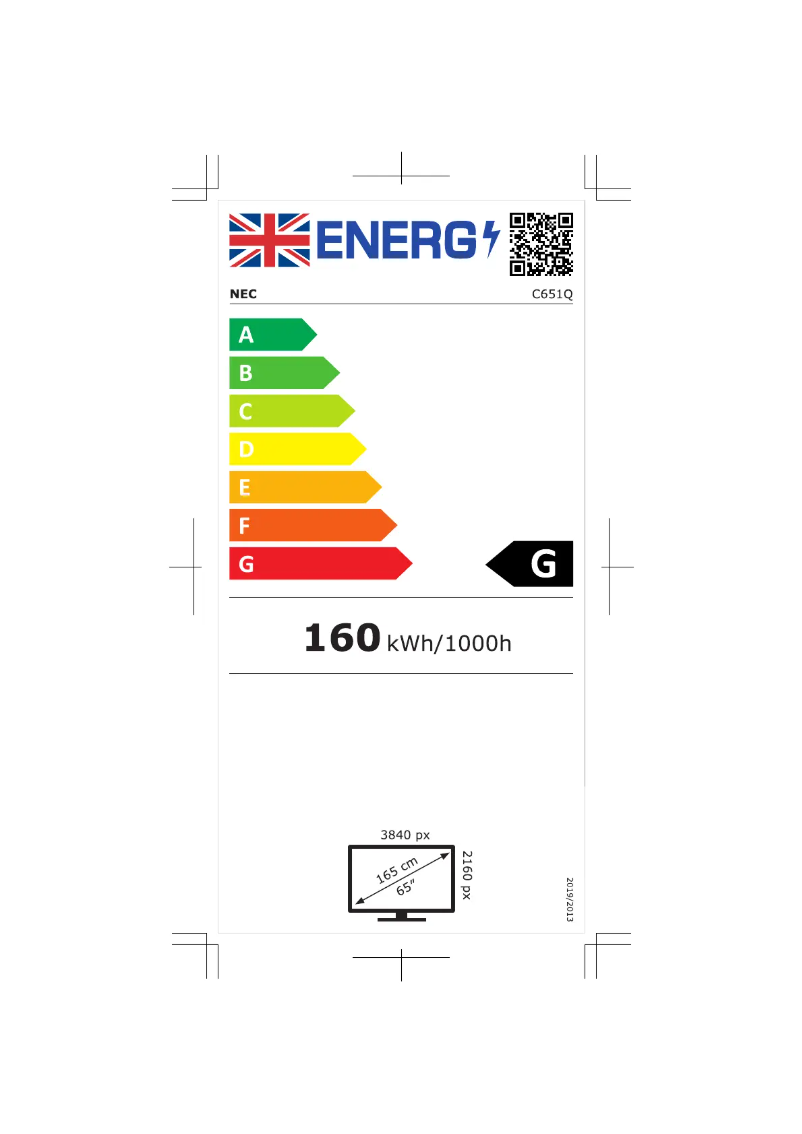 Página 1 del manual Etiqueta energética NEC MultiSync C651Q