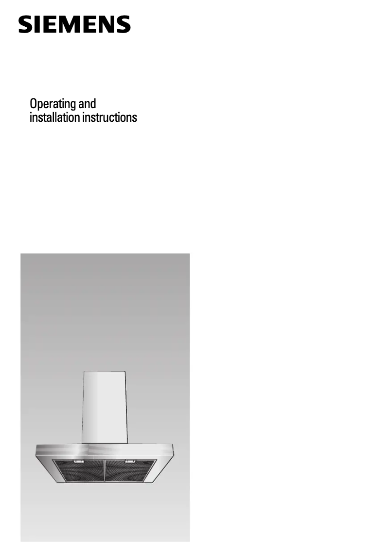Page n°1 - Manuel utilisateur Siemens LC754WA30B
