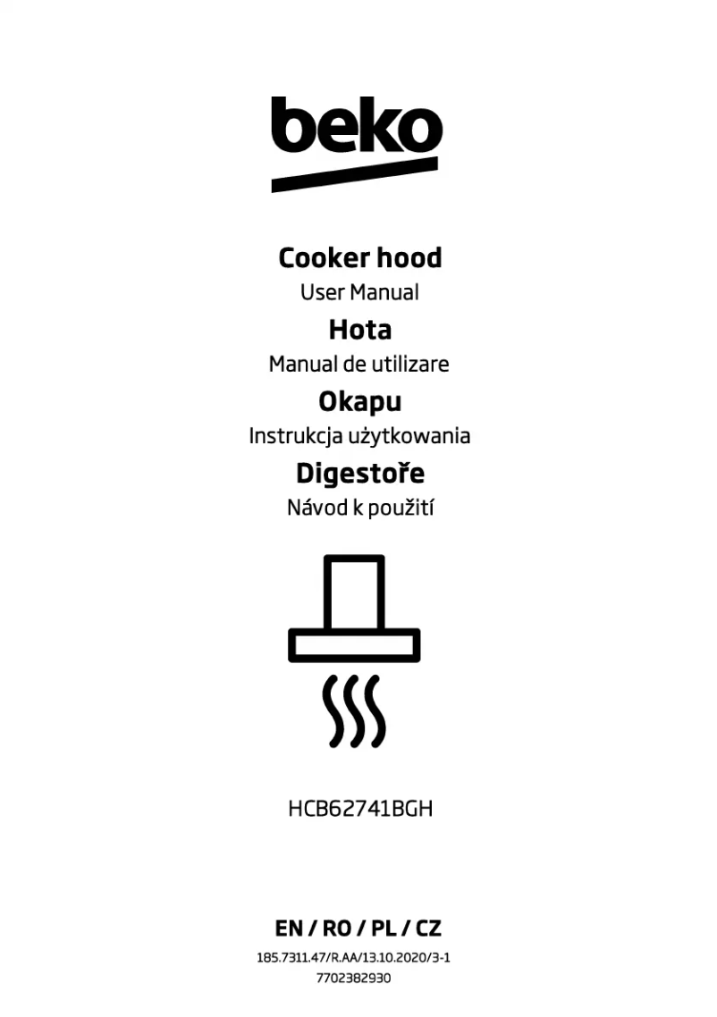 Page 1 de la notice Manuel utilisateur Beko HCB62741BGH