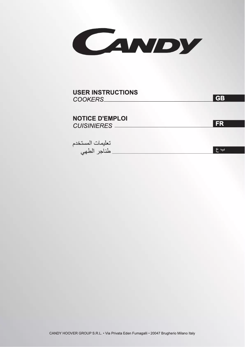 Page 1 de la notice Manuel utilisateur Candy CCM9202SX