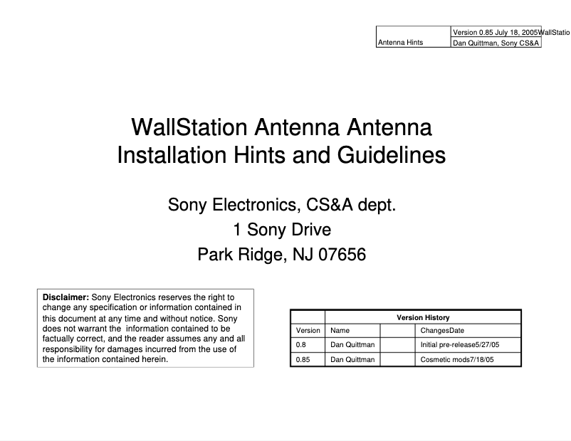 Page 1 de la notice Guide d'installation Sony CDP-NW10