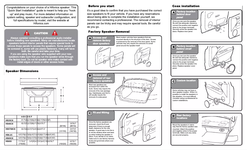 Page 1 de la notice Manuel utilisateur Hifonics Hercules HS5768CX