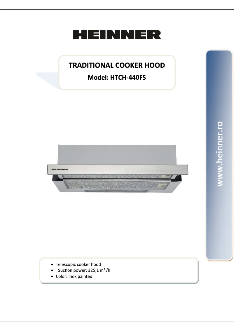 Page 1 de la notice Manuel utilisateur Heinner HTCH-440FS