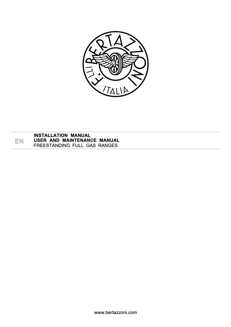 Página 1 del manual Guía de instalación Bertazzoni MAS365GASXV