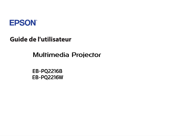 Page 1 de la notice Manuel utilisateur Epson EB-PQ2216W