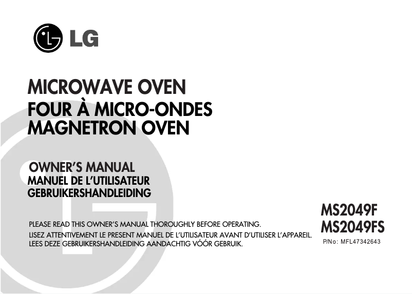 Page n°1 - Manuel utilisateur LG MS2049F