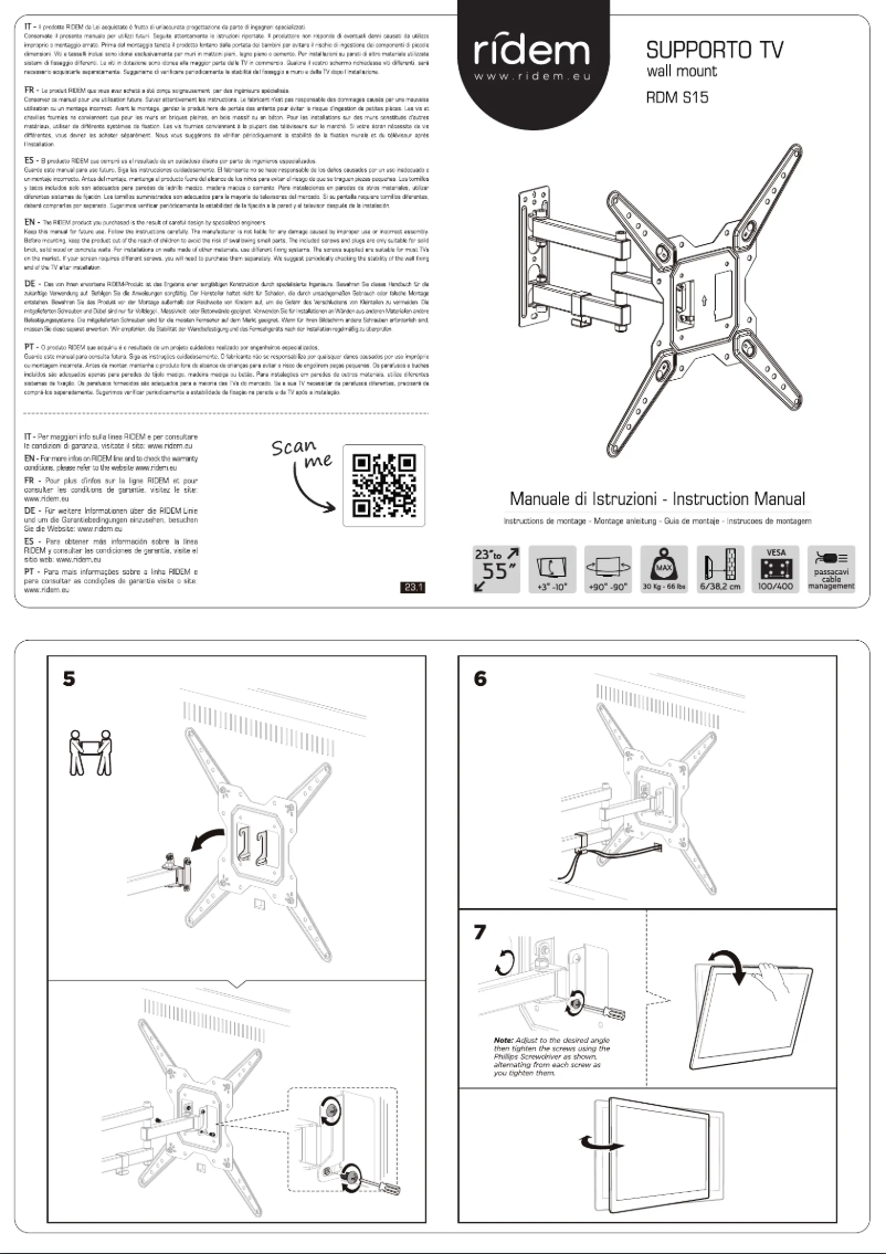 Page n°1 - Manuel utilisateur Ridem RDM S15