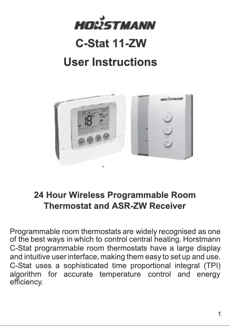 Image de la première page du manuel de l'appareil C-Stat 11-ZW