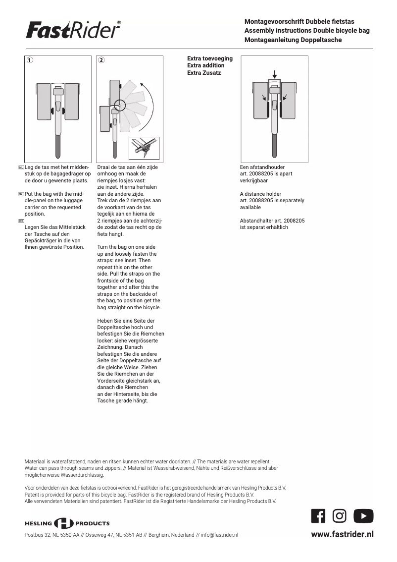 Page 1 de la notice Manuel utilisateur FastRider Urbag