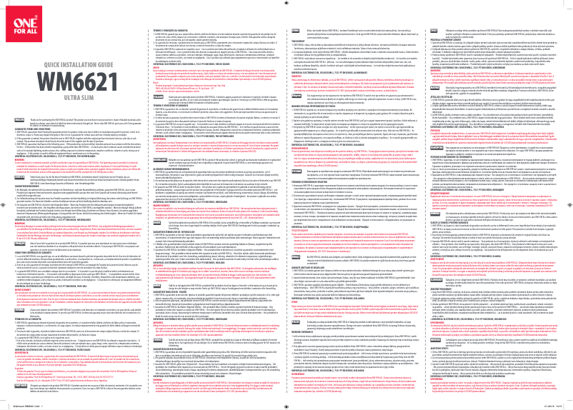 Page 1 de la notice Manuel utilisateur One for all WM 6621