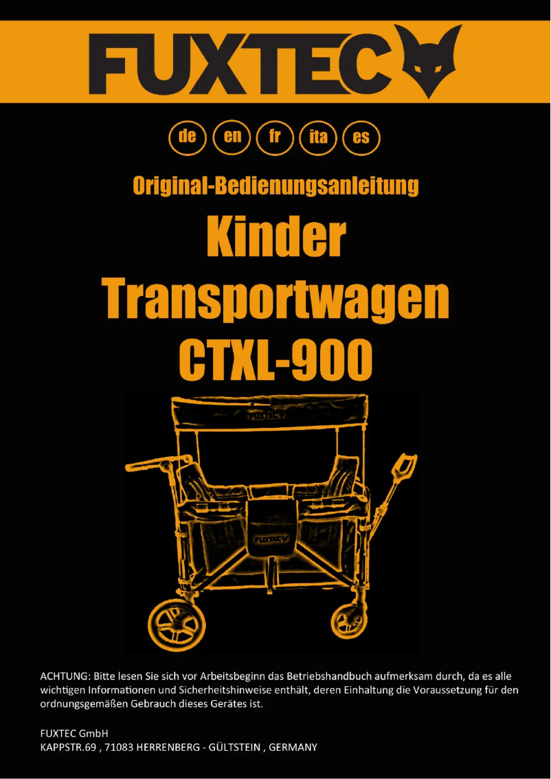 Page 1 de la notice Manuel utilisateur Fuxtec FX-CTXL900