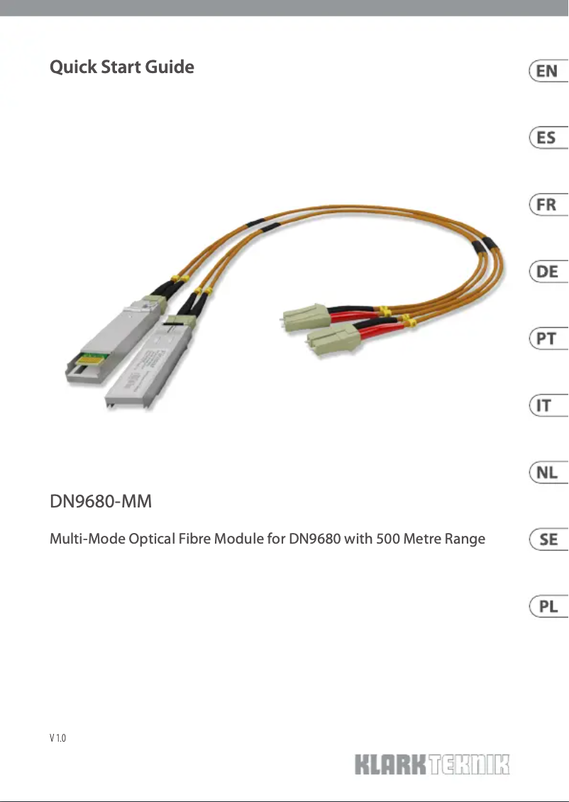 Page n°1 - Guide de démarrage rapide Klark Teknik DN9680-MM