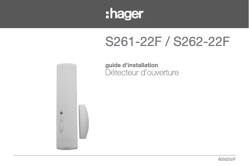 Page n°1 - Manuel utilisateur Hager S261-22F