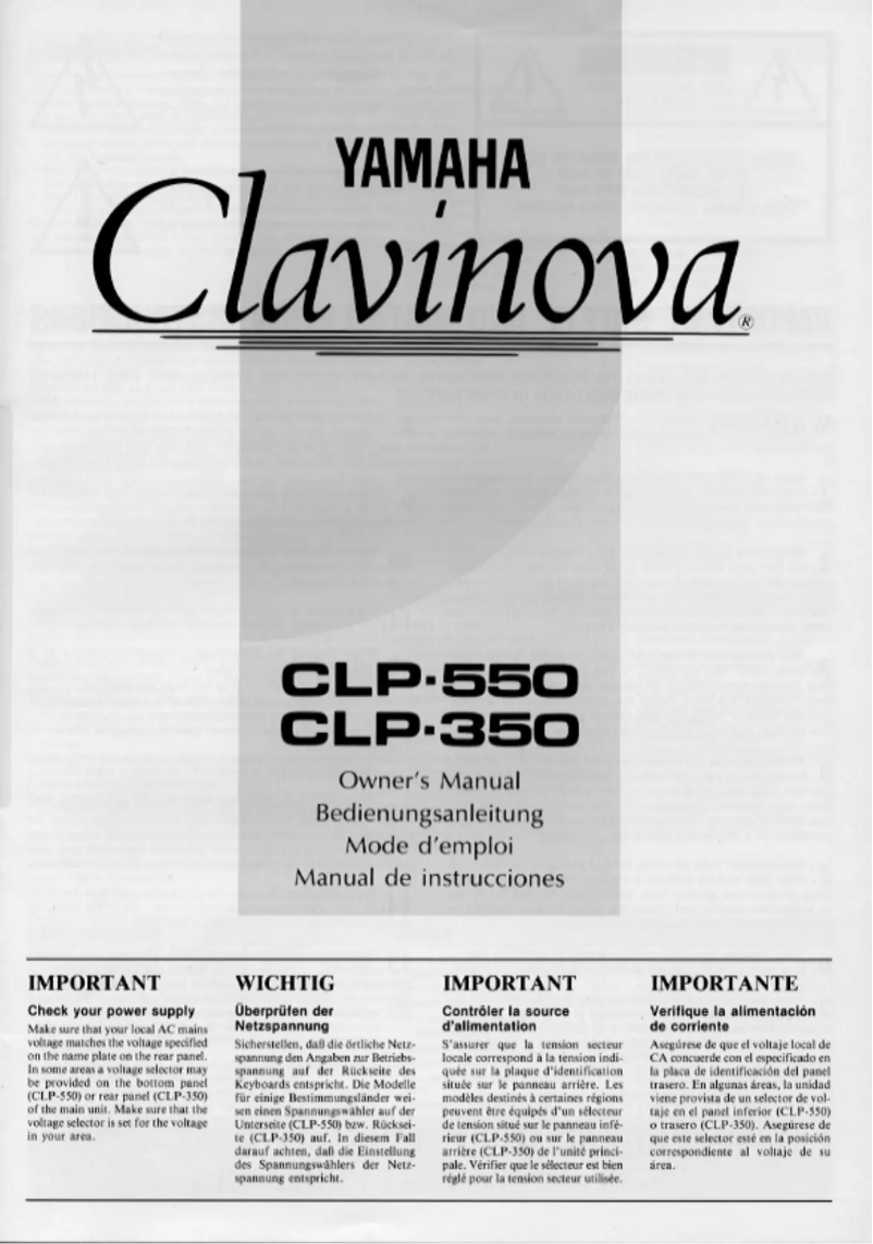 Image de la première page du manuel de l'appareil Clavinova CLP-550