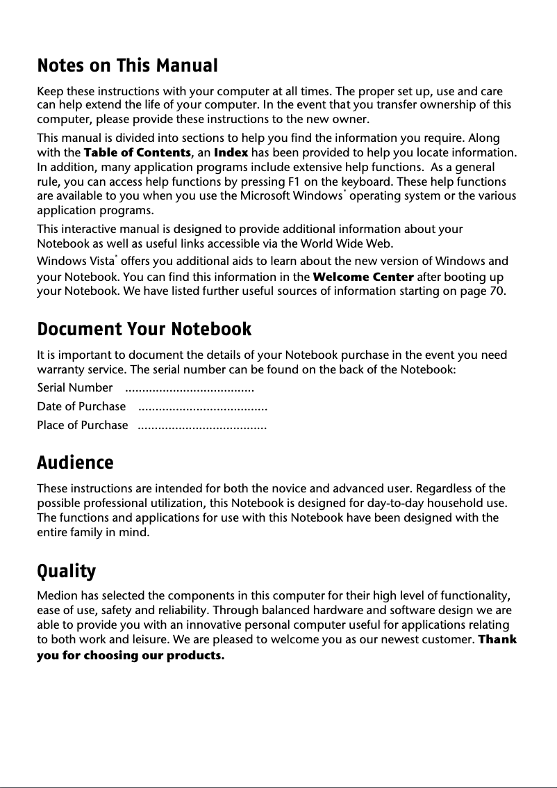 Página 1 del manual Manual de usuario Medion AKOYA P6613 (MD 97335)