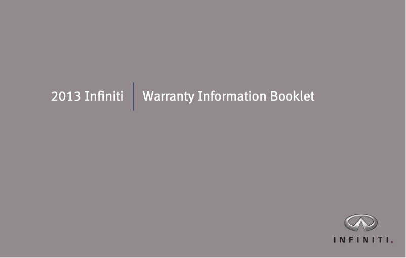 First page image of the manual for G Sedan (2013)