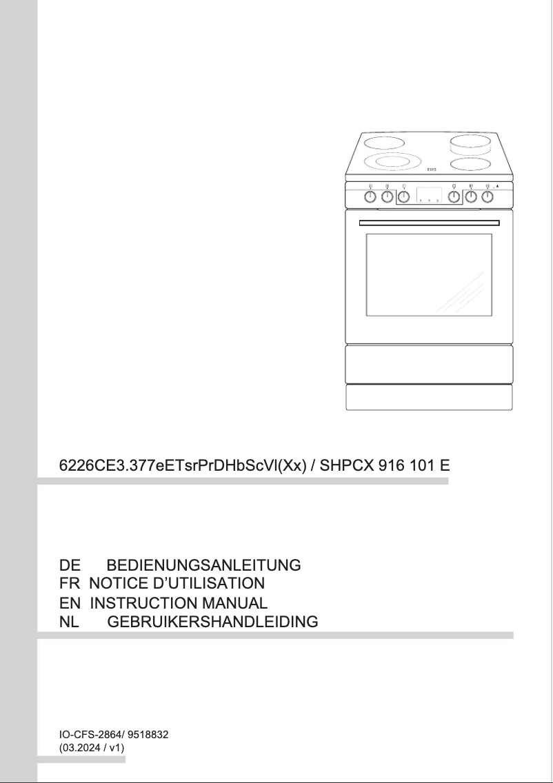 Page n°1 - Manuel utilisateur Amica SHPCX 916 101 E