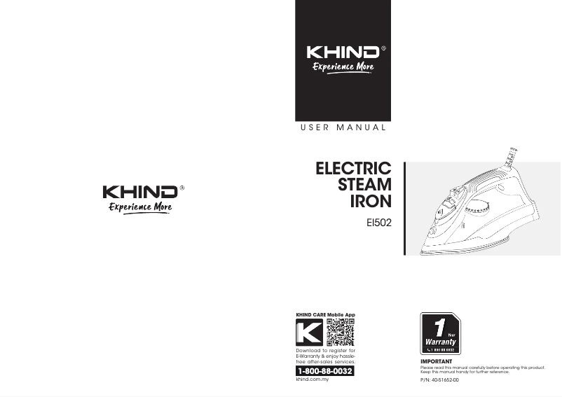 Page n°1 - Manuel utilisateur Khind EI502