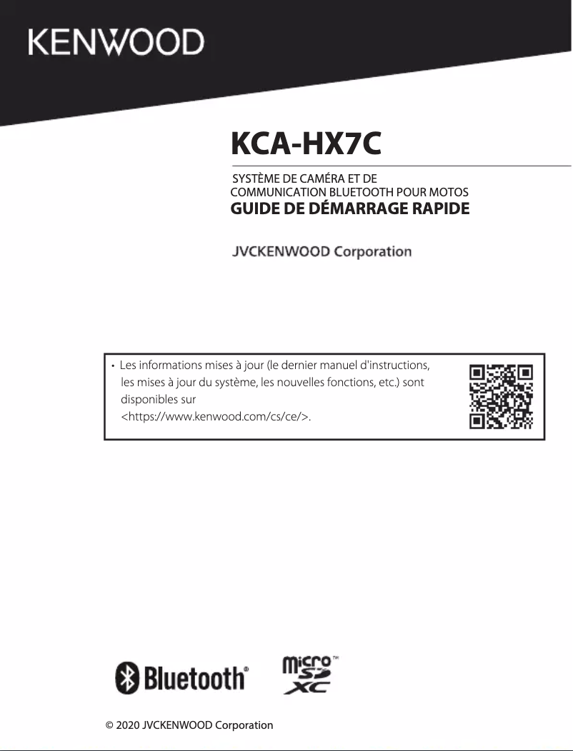 Page 1 de la notice Guide de démarrage rapide Kenwood KCA-HX7C