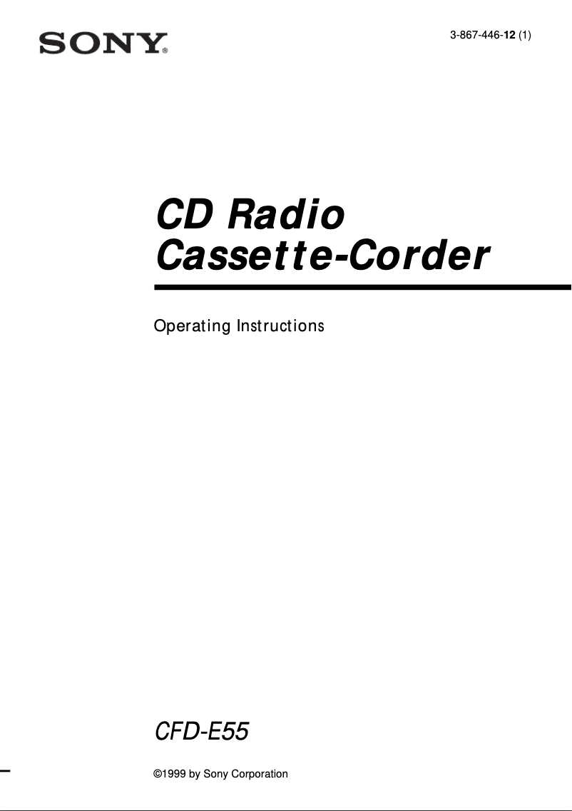 Page 1 de la notice Manuel utilisateur Sony CFD-E55