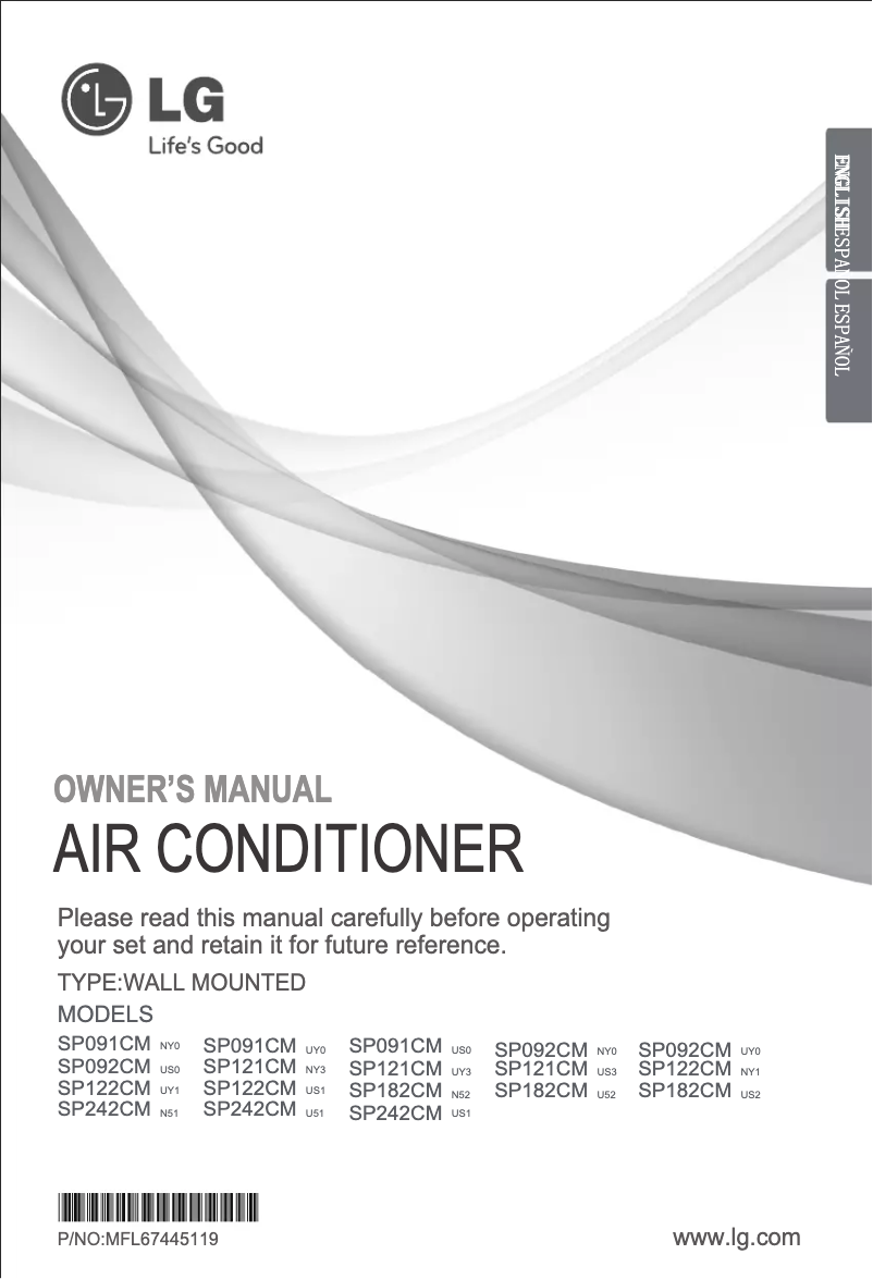 Image de la première page du manuel de l'appareil SP091CM