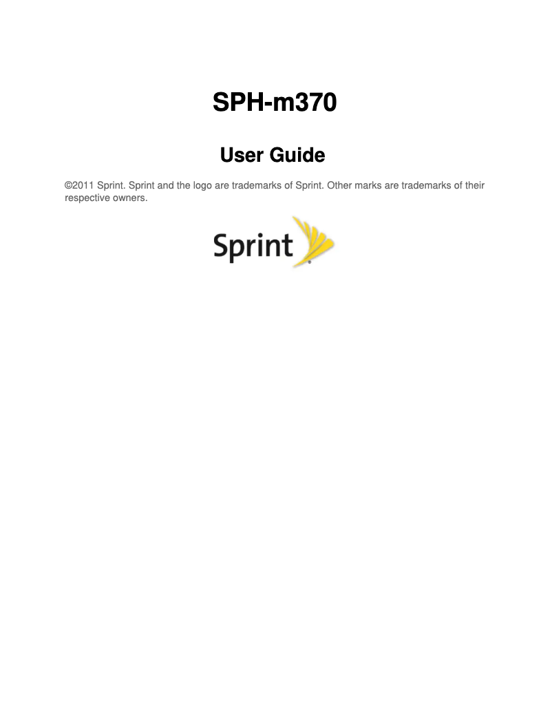 Page 1 de la notice Manuel utilisateur Samsung SPH-M370