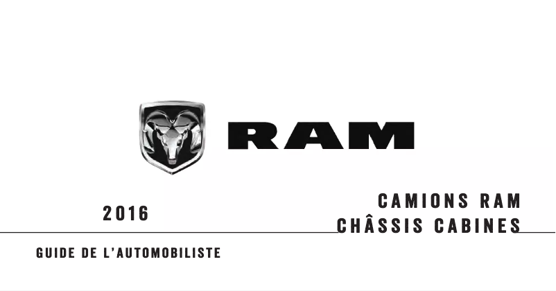 Page 1 de la notice Manuel utilisateur RAM 4500 Chassis Cab (2016)
