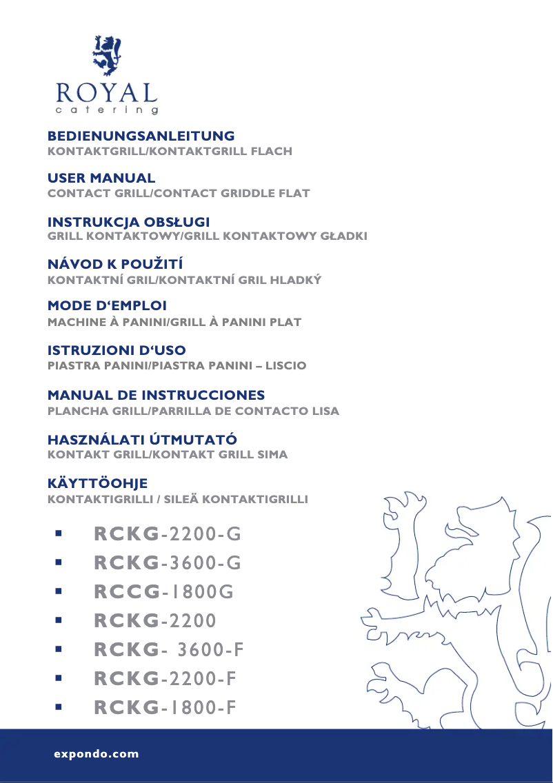 Page n°1 - Manuel utilisateur Royal Catering RCKG-2200-G