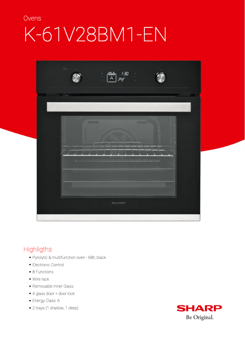 Page 1 de la notice Fiche technique Sharp K-61V28BM1-EN