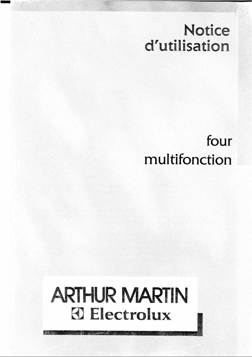 Page n°1 - Manuel utilisateur Arthur Martin-Electrolux FE 2000 B1