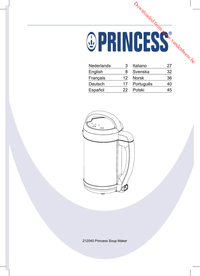 Page n°1 - Manuel utilisateur Nova Soup Maker 210300
