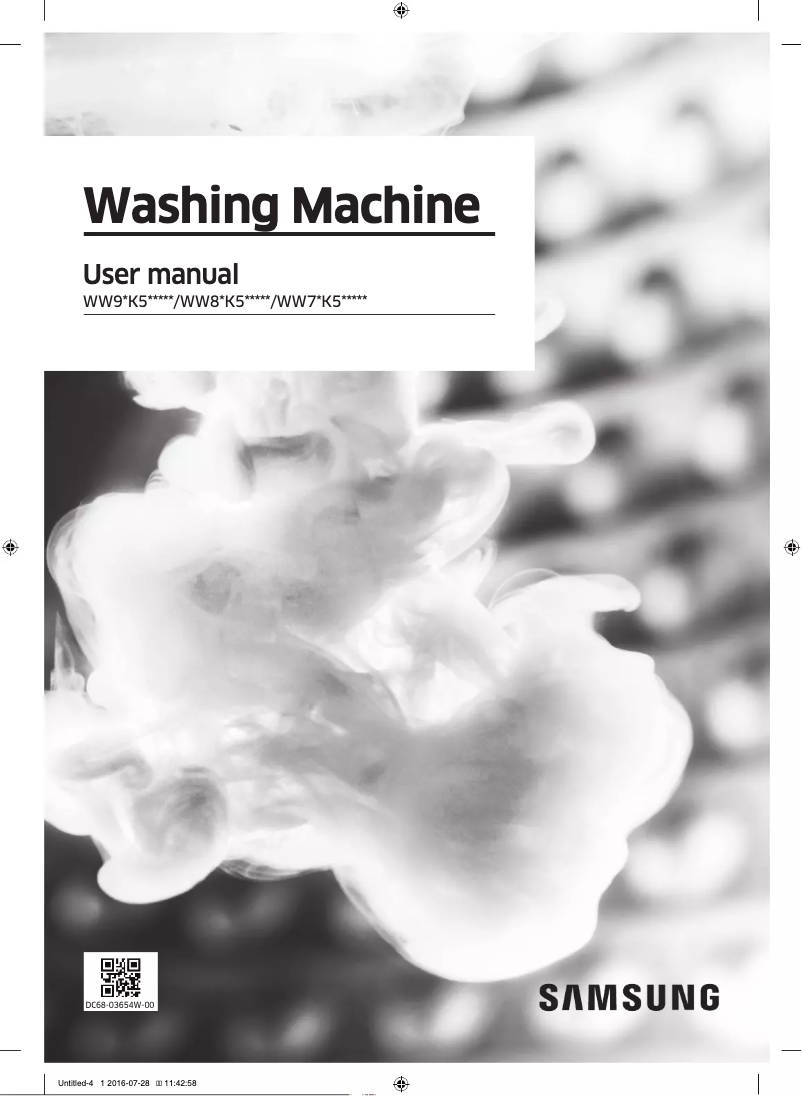 Page 1 de la notice Manuel utilisateur Samsung WW90K5410UW