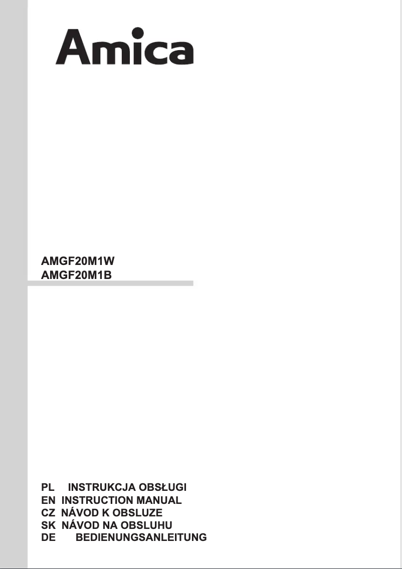 Page n°1 - Manuel utilisateur Amica AMGF20M1B