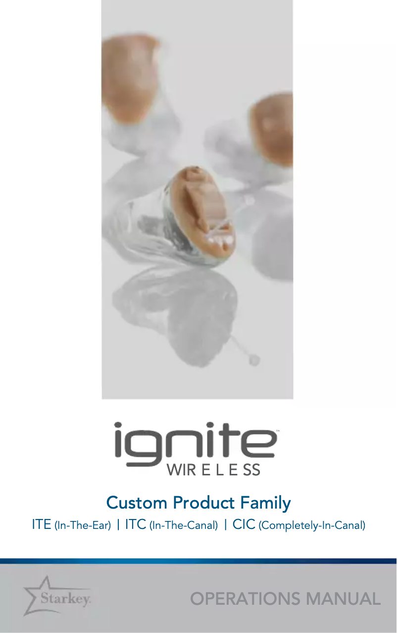 Page n°1 - Manuel utilisateur Starkey Ignite ITE