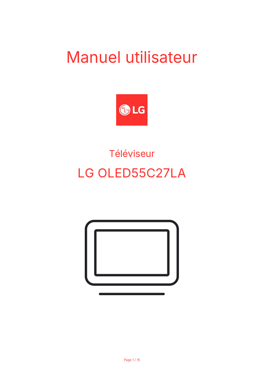 Page n°1 - Manuel utilisateur LG OLED55C27LA